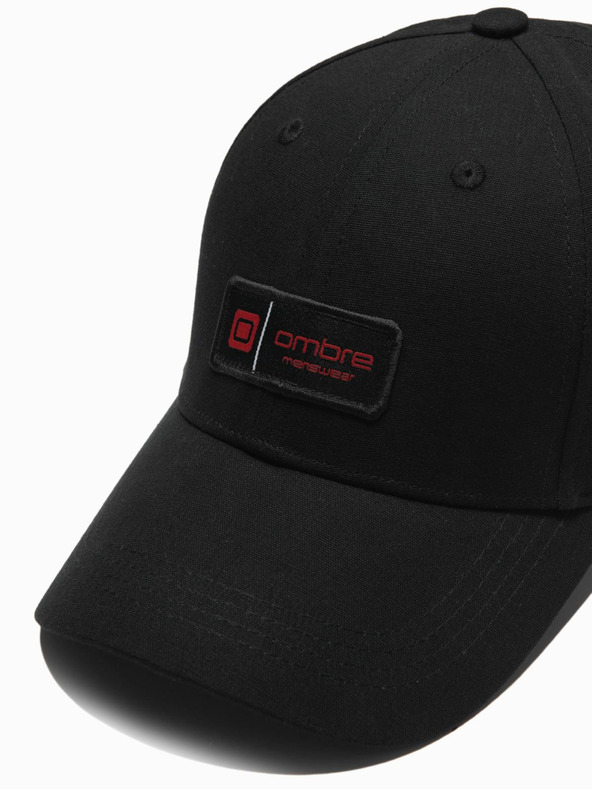 Ombre Clothing Ανδρικό καπέλο με απλικέ μαύρο Ombre Clothing