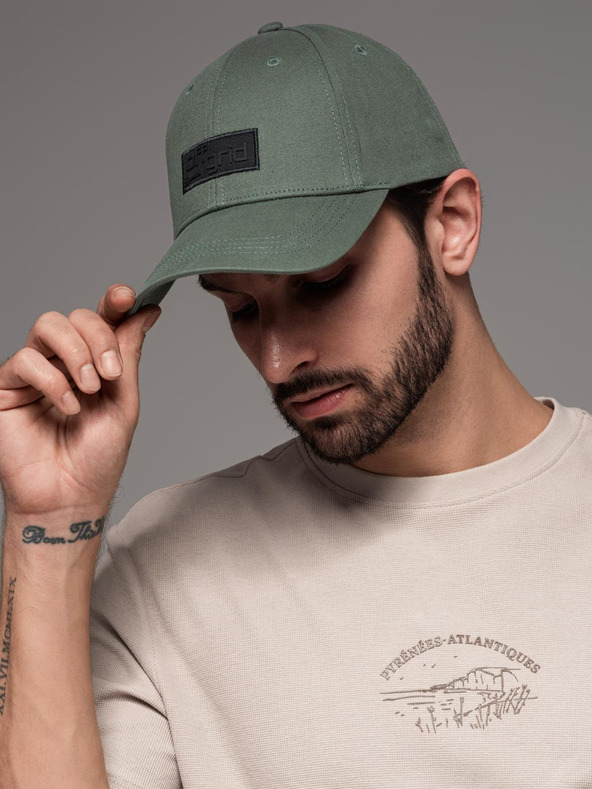 Ombre Clothing Ανδρικό καπέλο μπέιζμπολ με ορθογώνιο μπάλωμα πράσινο Ombre Clothing