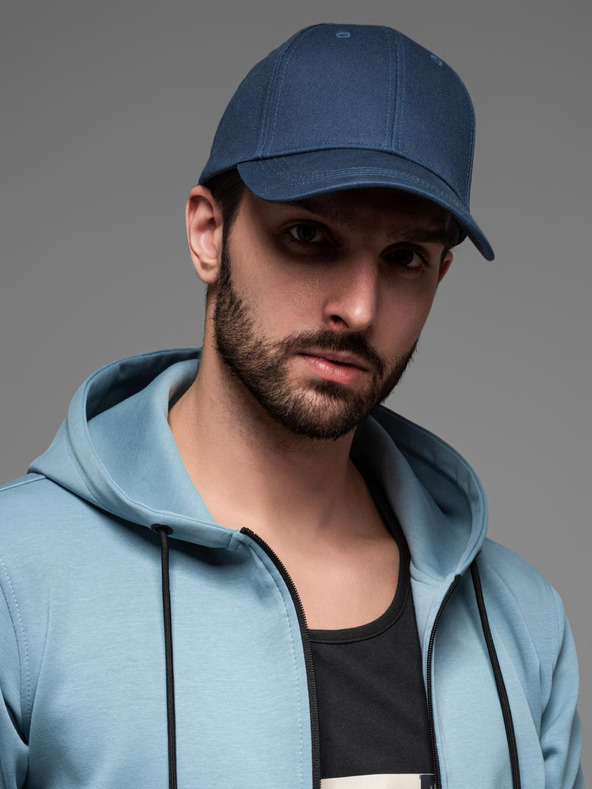 Ombre Clothing Ανδρικό καπέλο μονόχρωμο μπλε Ombre Clothing