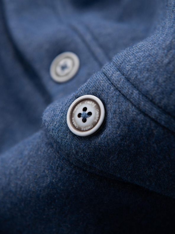 Ombre Clothing Ανδρικό φούτερ με κουμπιά μπλε Ombre Clothing