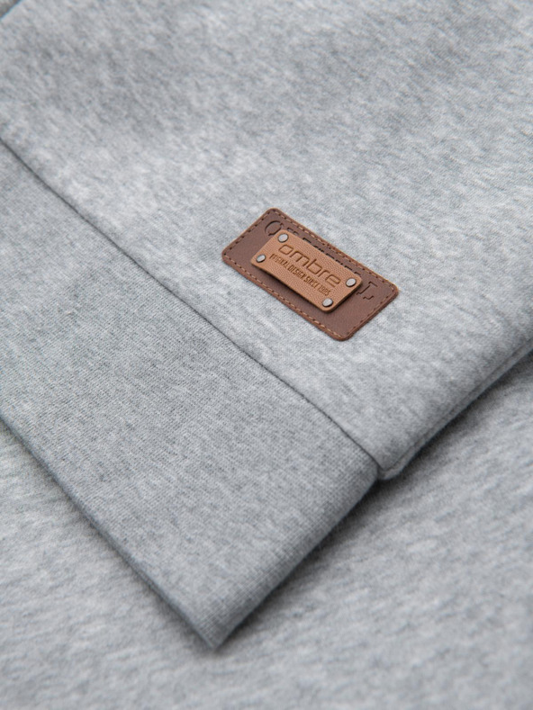 Ombre Clothing Ανδρικό φούτερ με κουμπιά με κουκούλα - γκρι μελανζέ V2 OM-SSZP-0186 Ombre Clothing