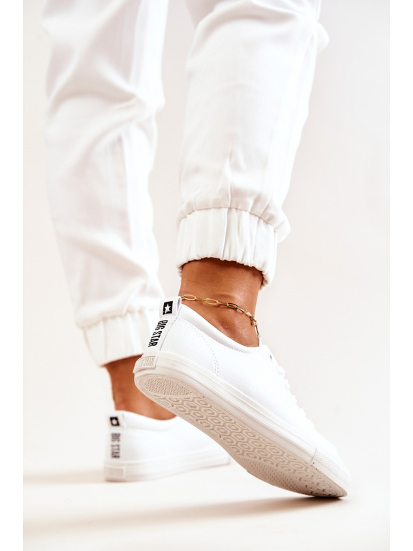 BIG STAR SHOES Γυναικεία δερμάτινα αθλητικά παπούτσια Big Star - Λευκό