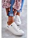 BIG STAR SHOES Γυναικεία χαμηλά δερμάτινα αθλητικά παπούτσια Big Star Λευκό