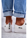 BIG STAR SHOES Γυναικεία χαμηλά δερμάτινα αθλητικά παπούτσια Big Star Λευκό