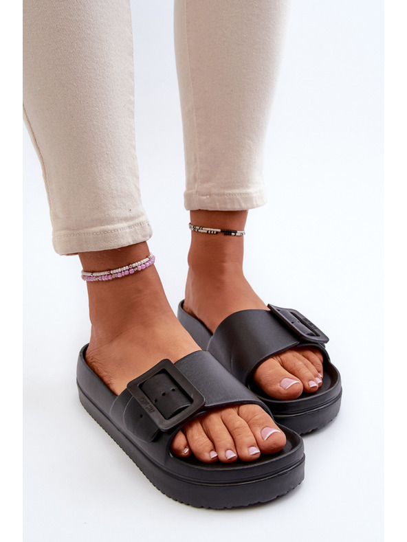 BIG STAR SHOES Γυναικείες παντόφλες αφρού πλατφόρμας με αγκράφα Big Star Μαύρο