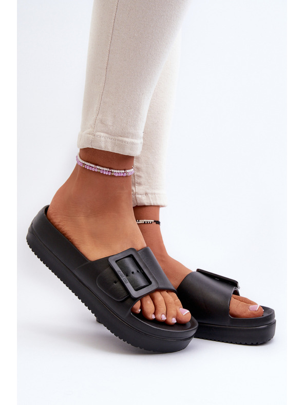 BIG STAR SHOES Γυναικείες παντόφλες αφρού πλατφόρμας με αγκράφα Big Star Μαύρο