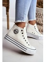 BIG STAR SHOES Γυναικεία ψηλά αθλητικά παπούτσια Big Star - Λευκό