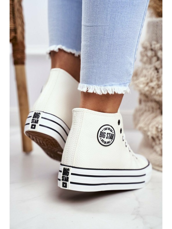 BIG STAR SHOES Γυναικεία ψηλά αθλητικά παπούτσια Big Star - Λευκό