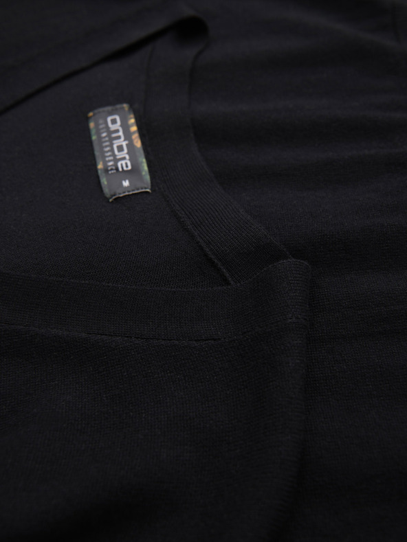 Ombre Clothing Ανδρικό πλεκτό πουλόβερ με δομημένα πουά - σκούρο μπλε Ombre Clothing