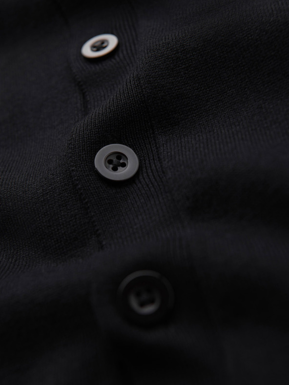 Ombre Clothing Ανδρικό πλεκτό πουλόβερ με δομημένα πουά - σκούρο μπλε Ombre Clothing