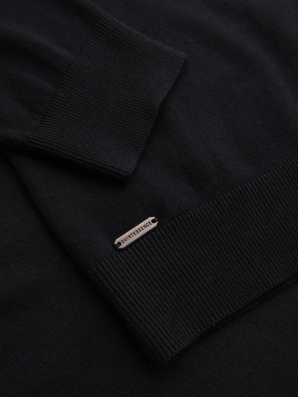 Ombre Clothing Ανδρικό πλεκτό πουλόβερ με δομημένα πουά - σκούρο μπλε Ombre Clothing