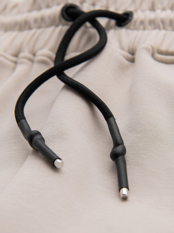 Ombre Clothing Ανδρικό αθλητικό παντελόνι με ραβδωτές μανσέτες και διακοσμητικό φερμουάρ - sand Ombre Clothing