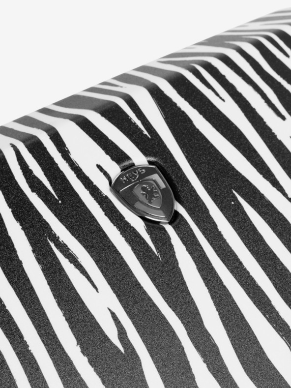 Heys Λευκό-μαύρη ταξιδιωτική βαλίτσα με ζωικό σχέδιο Heys EZ Fashion L Zebra