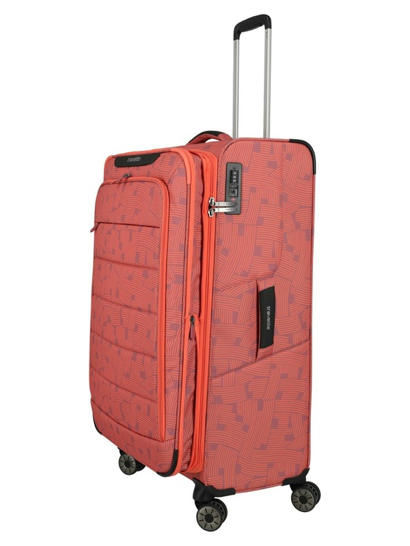 Travelite Ταξιδιωτική βαλίτσα Travelite Skaii 4w L Print Peach