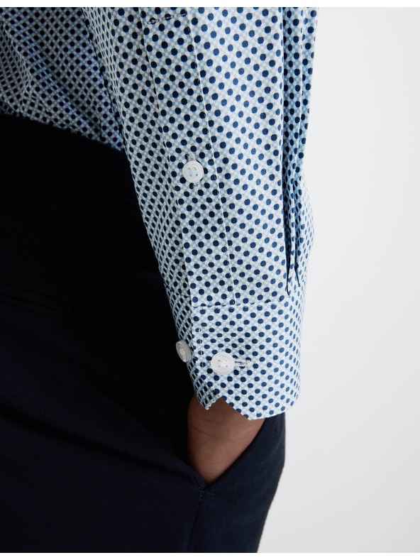 Marks & Spencer Πουκάμισο από καθαρό βαμβάκι, κανονική γραμμή Marks & Spencer μπλε