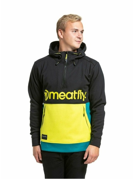 Meatfly Meatfly ανδρικό τεχνικό φούτερ Tason Lime / Black | Μαύρο | Μέγεθος