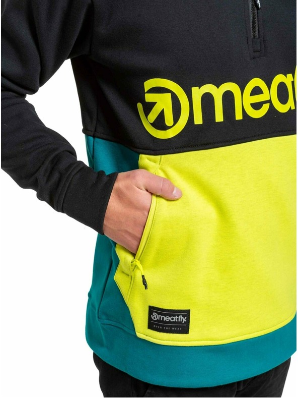 Meatfly Meatfly ανδρικό τεχνικό φούτερ Tason Lime / Black | Μαύρο | Μέγεθος