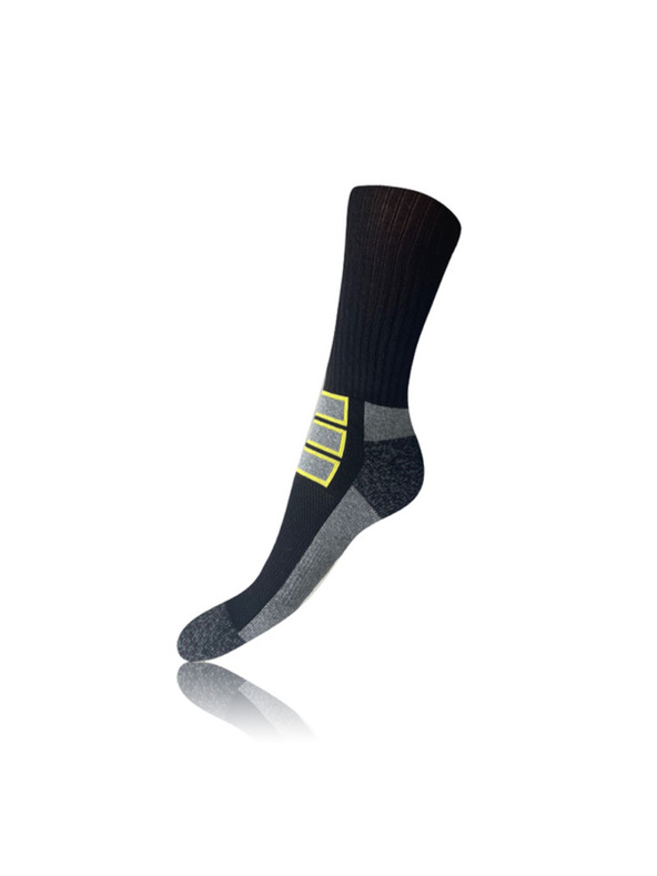 Bellinda OUTDOOR SOCKS - Socks for hiking and work shoes - black - yellow