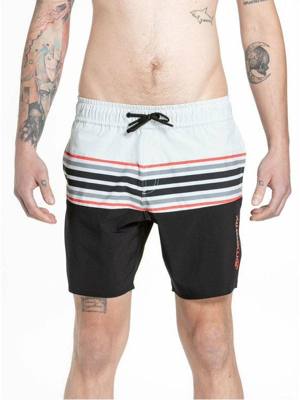 Meatfly Meatfly ανδρικά μαγιό Keith Boardshorts 17" Light Grey / Red Orange | Γκρι | Μέγεθος