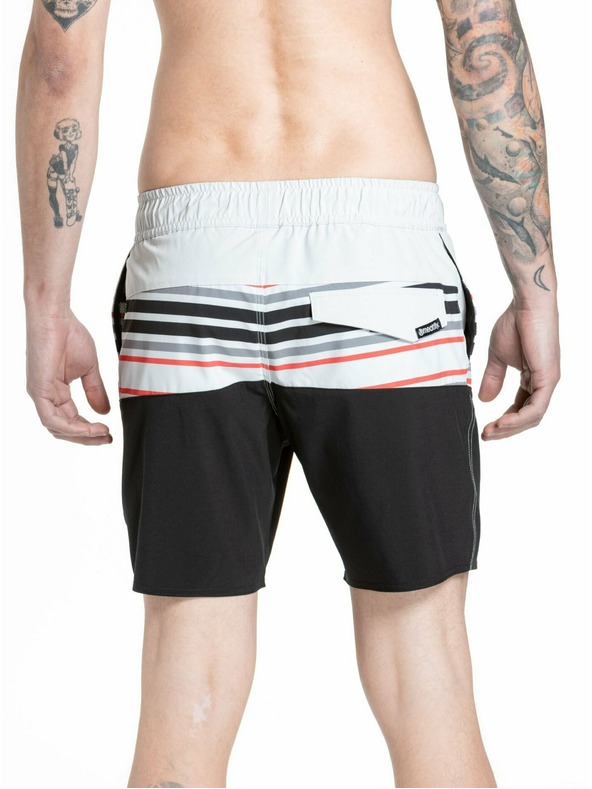 Meatfly Meatfly ανδρικά μαγιό Keith Boardshorts 17" Light Grey / Red Orange | Γκρι | Μέγεθος