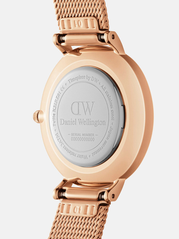 Daniel Wellington Ροζ-χρυσό γυναικείο ρολόι Daniel Wellington mesh Petite Melrose