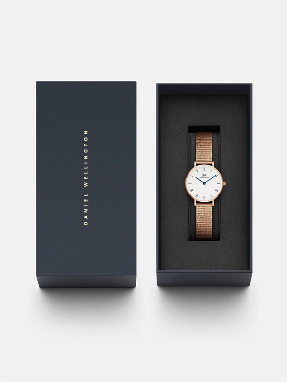Daniel Wellington Ροζ-χρυσό γυναικείο ρολόι Daniel Wellington mesh Petite Melrose
