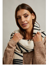Moodo Μαύρο-μπεζ γυναικείο εμπριμέ κασκόλ Moodo