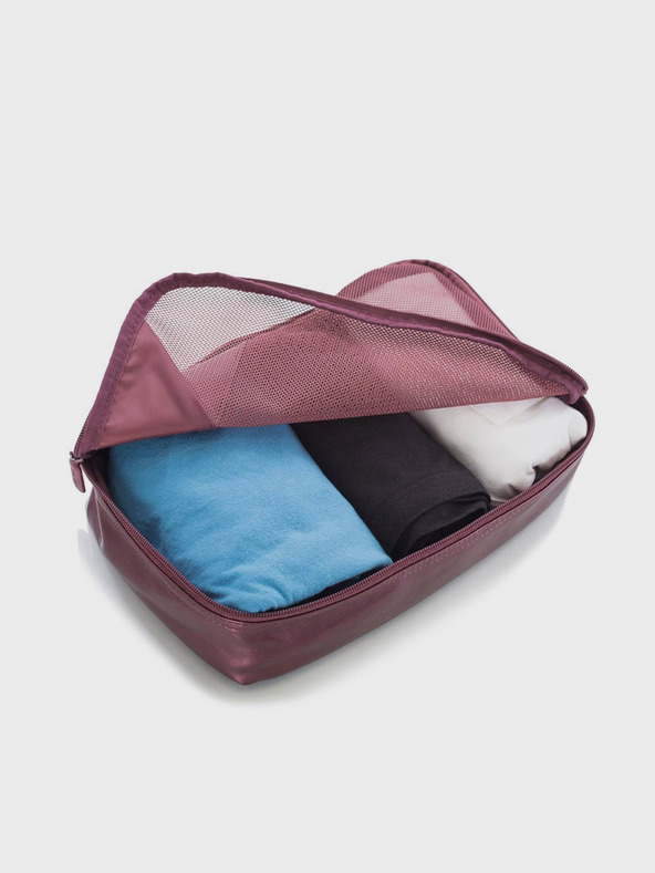 Heys Σετ πέντε τσαντών ταξιδιού σε σκούρο ροζ χρώμα Heys Metallic Packing Cube 5τεμ