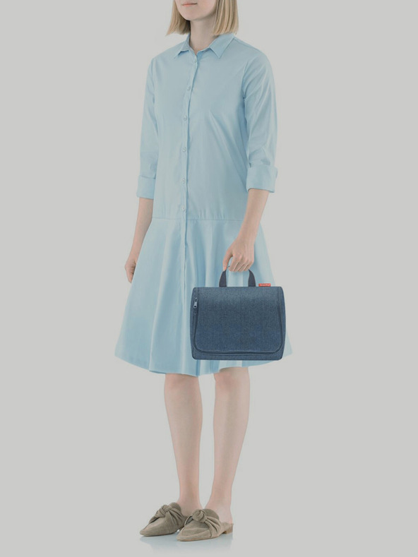 Reisenthel Dark blue cosmetic bag Reisenthel Toiletbag XL Herringbone Dark Blue