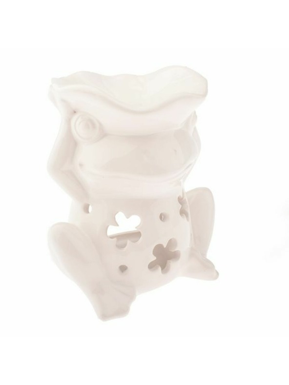 Casa de Engel Κεραμική αρωματιστή - βάτραχος - λευκή, 4/24