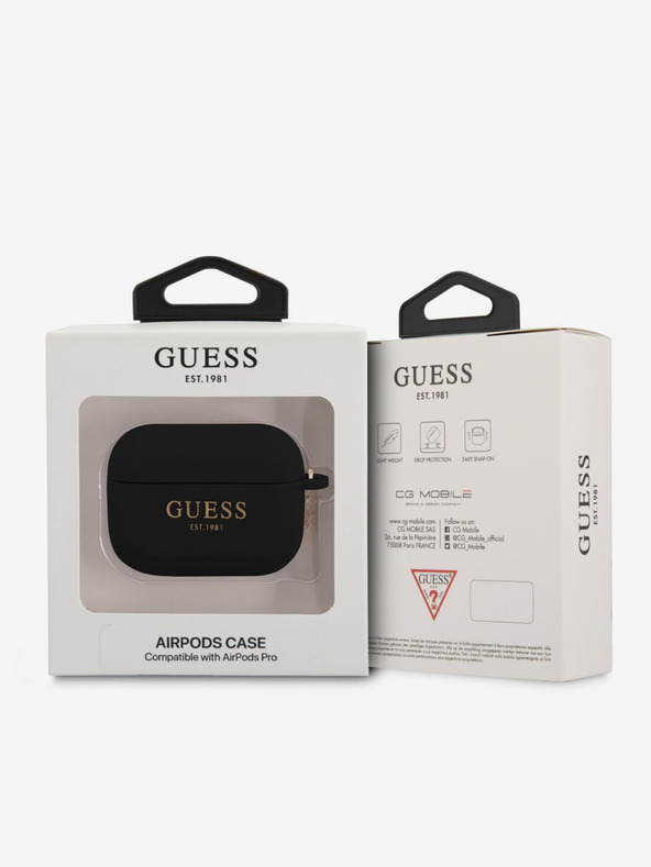 Guess Guess 4G Charm Σιλικόνης Θήκη για AirPods Pro Μαύρο