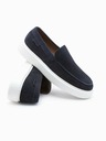 Ombre Clothing Dark Blue Men's Suede Slip-On Shoes Ombre Clothing