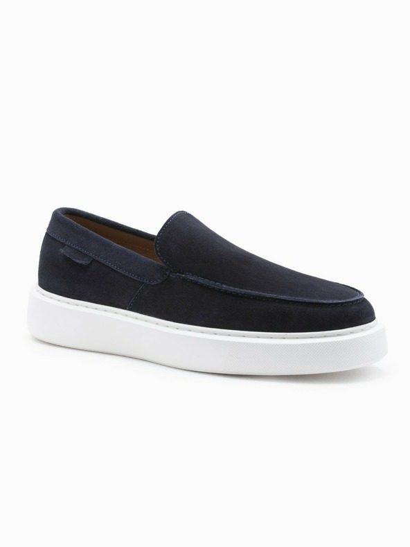 Ombre Clothing Dark Blue Men's Suede Slip-On Shoes Ombre Clothing