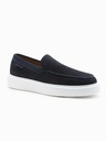 Ombre Clothing Dark Blue Men's Suede Slip-On Shoes Ombre Clothing