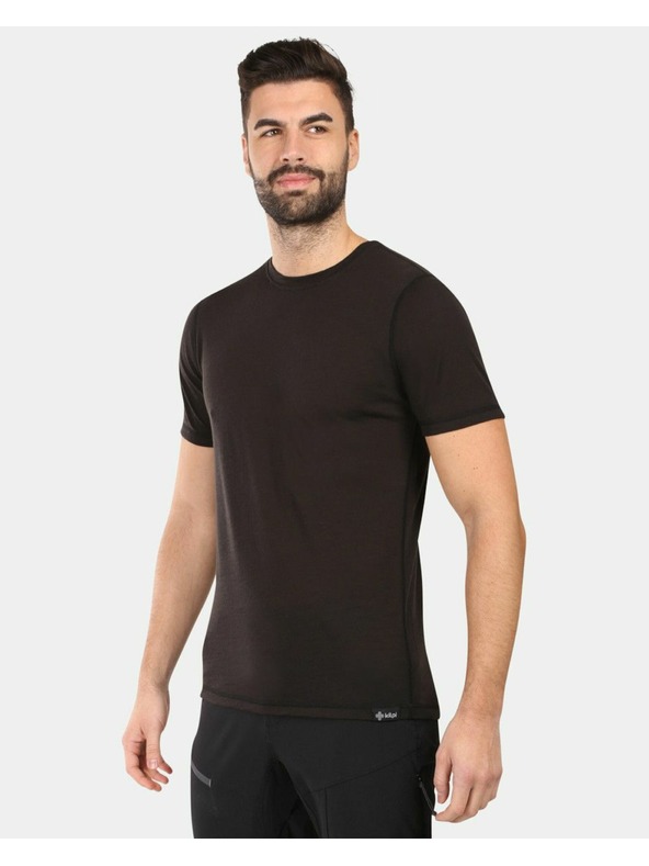 Kilpi Kilpi SLOPER-M ανδρικό μάλλινο t-shirt Μαύρο