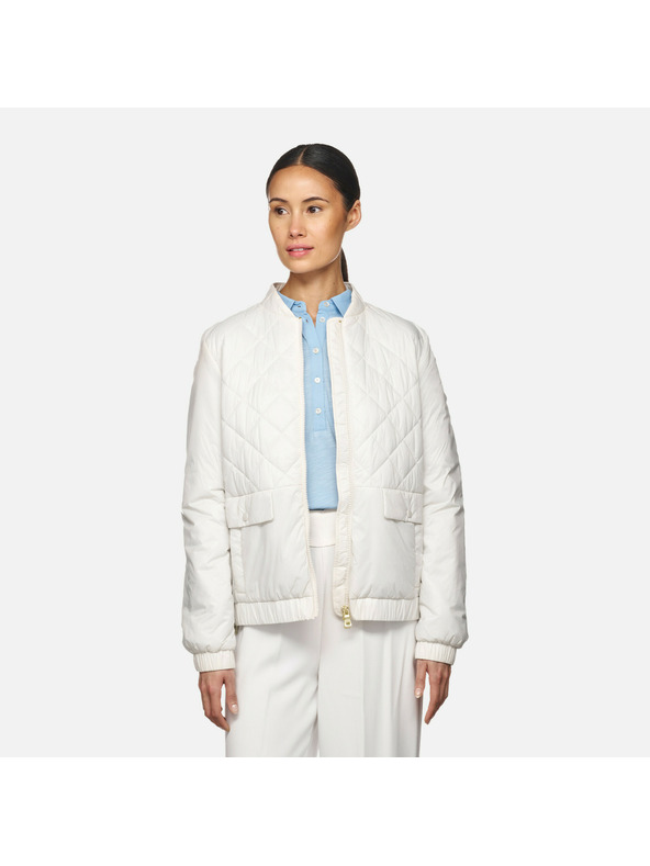 Geox Κρεμ γυναικείο μπουφάν Geox Amabel