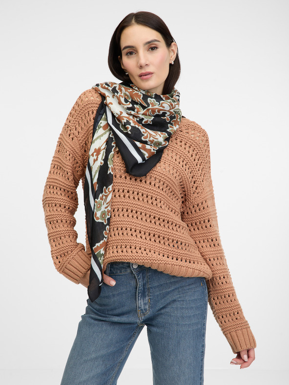 Orsay Μαύρο γυναικείο κασκόλ με σχέδιο ORSAY