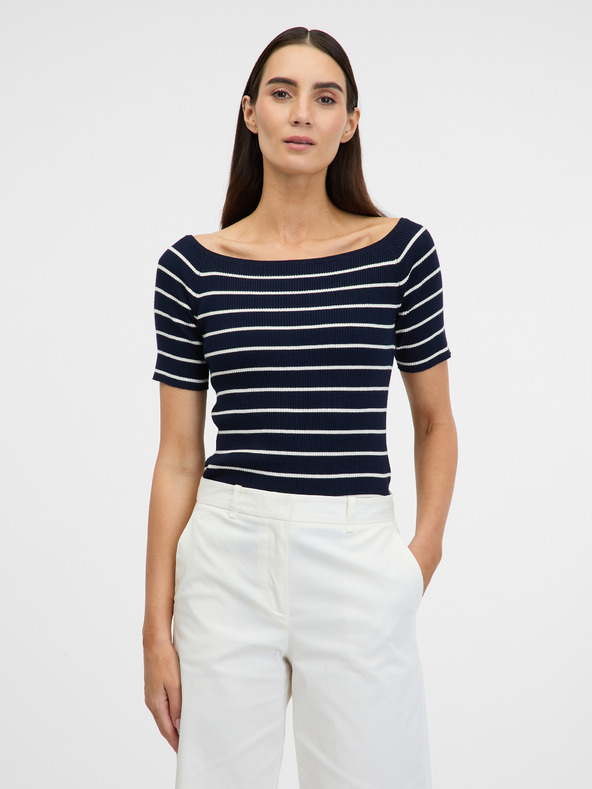 Orsay Σκούρο μπλε γυναικείο μπλουζάκι με τρία τέταρτα μανίκια ORSAY