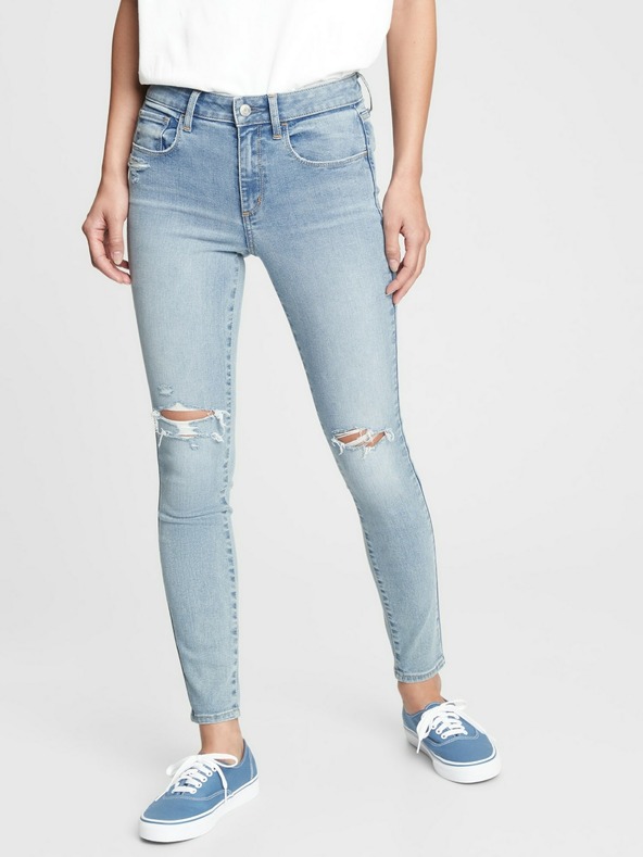 GAP Τζιν jeggings mid rise με φθορές universal GAP