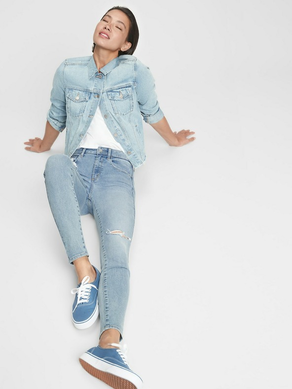 GAP Τζιν jeggings mid rise με φθορές universal GAP