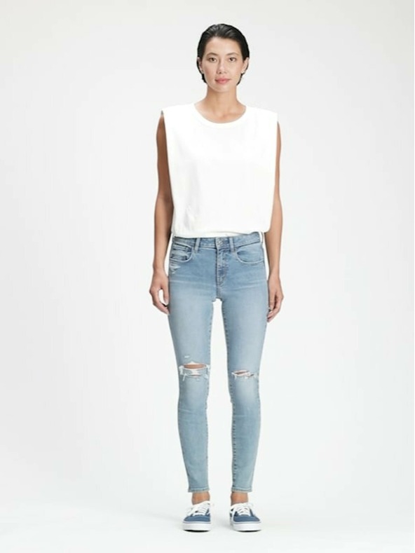 GAP Τζιν jeggings mid rise με φθορές universal GAP