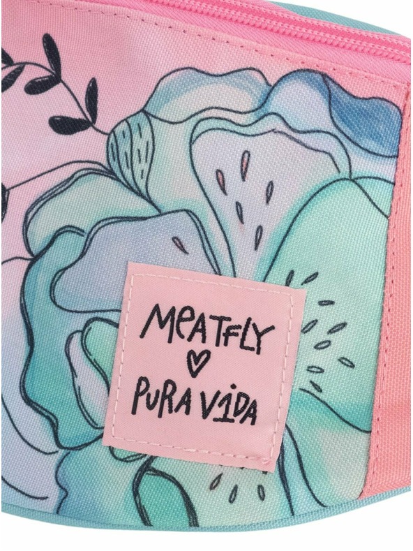 Meatfly Meatfly τσαντάκι μέσης X Pura Vida Taya Μέντα Λουλούδια | Μπλε | Όγκος 2,5 L