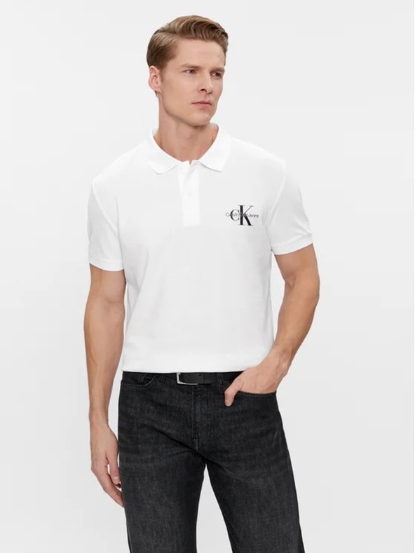 Calvin Klein Ανδρικό λευκό polo Calvin Klein Regular Λευκό