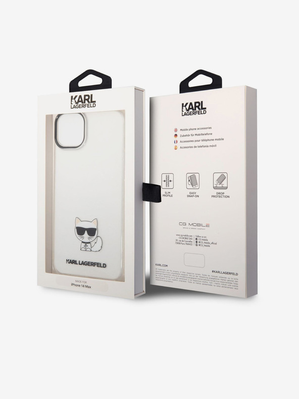 Karl Lagerfeld Karl Lagerfeld Choupette Logo Πίσω Κάλυμμα για iPhone 14 Plus Διαφανές