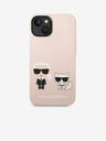 Karl Lagerfeld Karl Lagerfeld and Choupette Liquid Silicone Πίσω Κάλυμμα για iPhone 14 Plus Ροζ