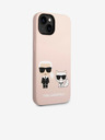 Karl Lagerfeld Karl Lagerfeld and Choupette Liquid Silicone Πίσω Κάλυμμα για iPhone 14 Plus Ροζ