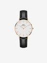 Daniel Wellington Μαύρο unisex δερμάτινο ρολόι Daniel Wellington Petite