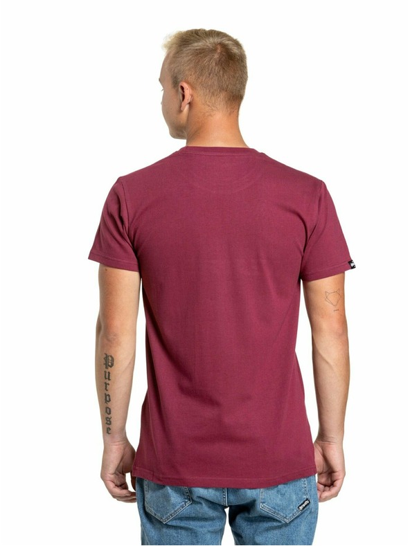 Meatfly Meatfly ανδρικό μπλουζάκι Logex Dark Wine | Κόκκινο | Μέγεθος S | 100% βαμβάκι