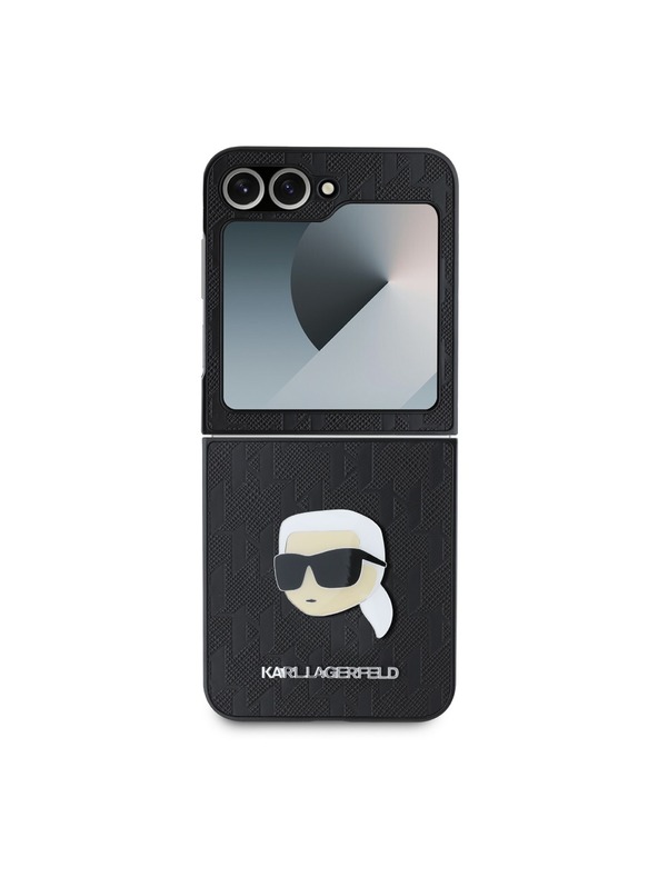 Karl Lagerfeld Karl Lagerfeld PU Saffiano Monogram Karl Head Οπίσθιο Κάλυμμα για Samsung Galaxy Z Flip 6 Black