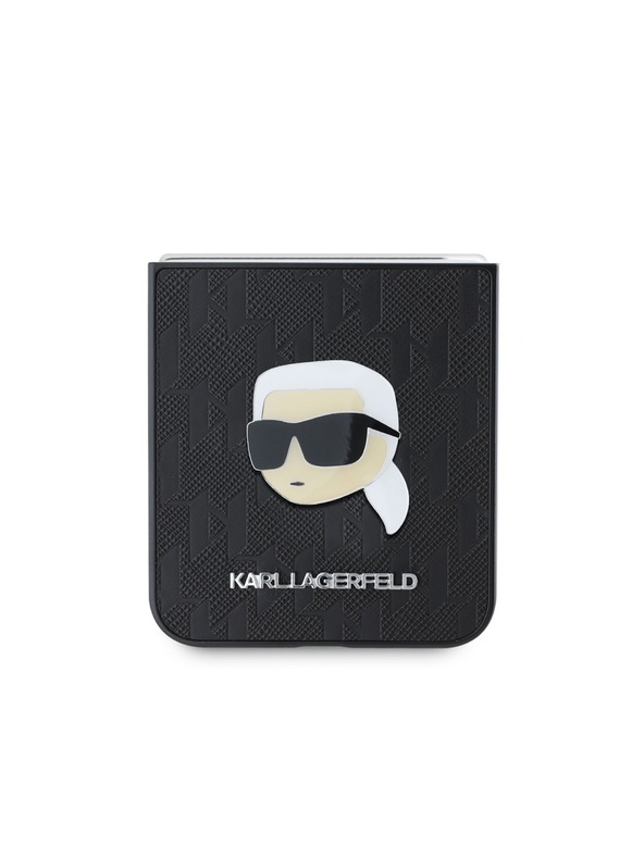 Karl Lagerfeld Karl Lagerfeld PU Saffiano Monogram Karl Head Οπίσθιο Κάλυμμα για Samsung Galaxy Z Flip 6 Black
